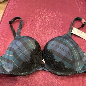 Lane Bryant plaid plunge bra 40c